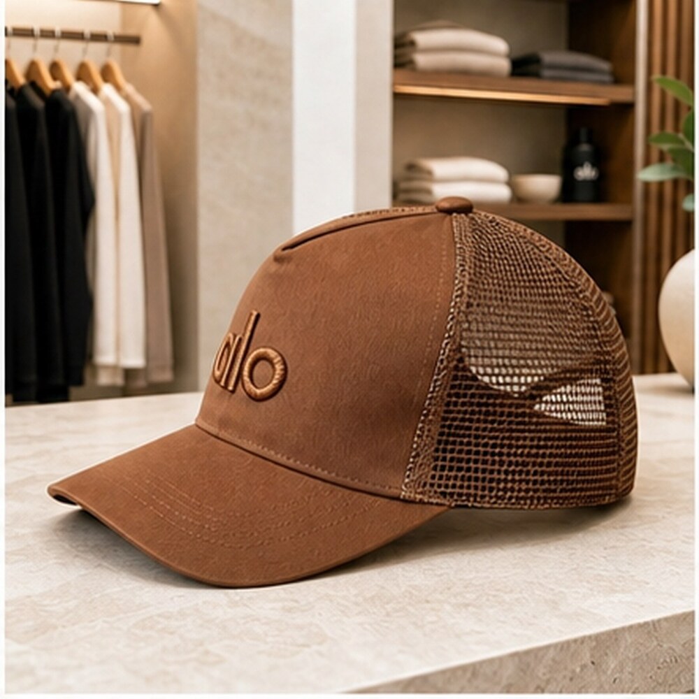 ALO Yoga Modern Brown Athletic Style Mesh Cap - Picture 3 of 8